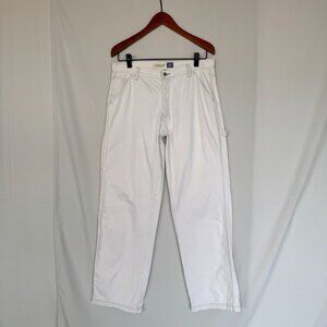 90s Vintage Gap 100% Cotton Bone Carpenter Mid Rise Straight Leg Jeans Size 10